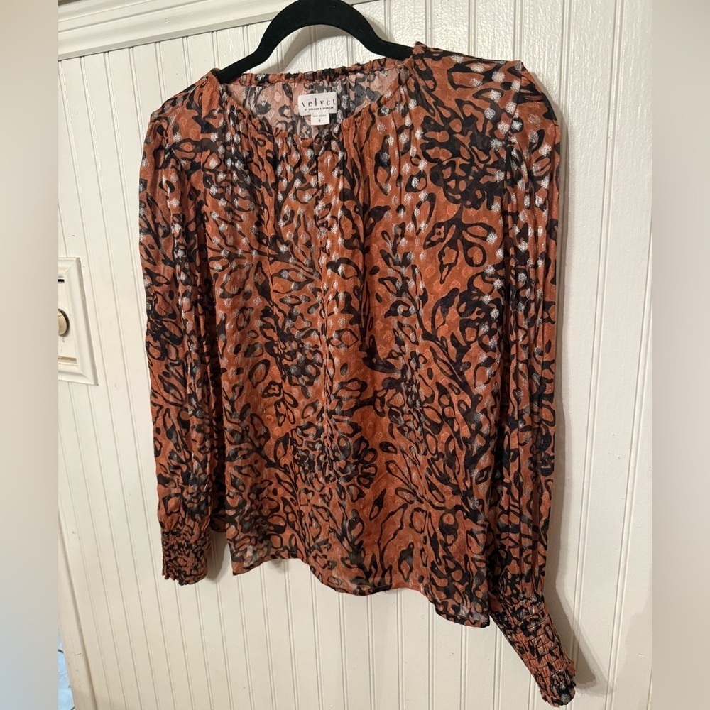 Velvet Semi Sheer small Blouse
